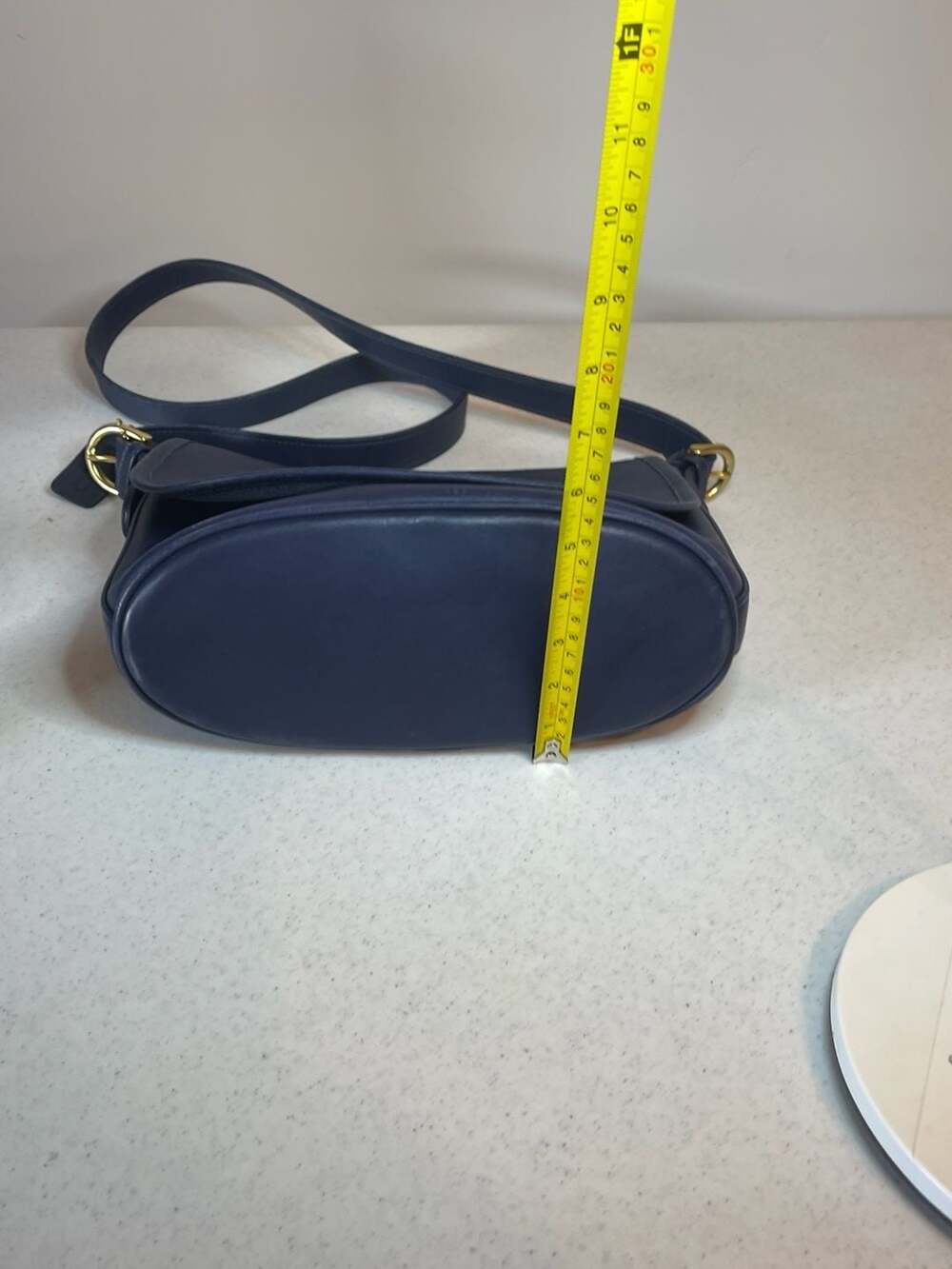 Vintage Coach Fletcher Crossbody Flap Bag in Navy Blue Leather - Picture 13 of 13